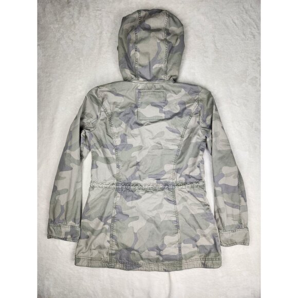 Hollister Womens Camo Utility Jacket Size Large Front Pockets & Button Detail - Picture 7 of 15